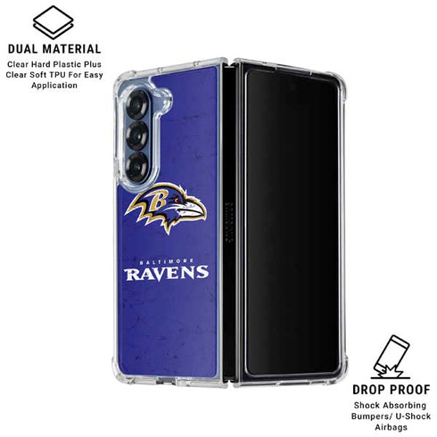 NFL Baltimore Ravens Distressed Galaxy Z Fold6 Clear Case