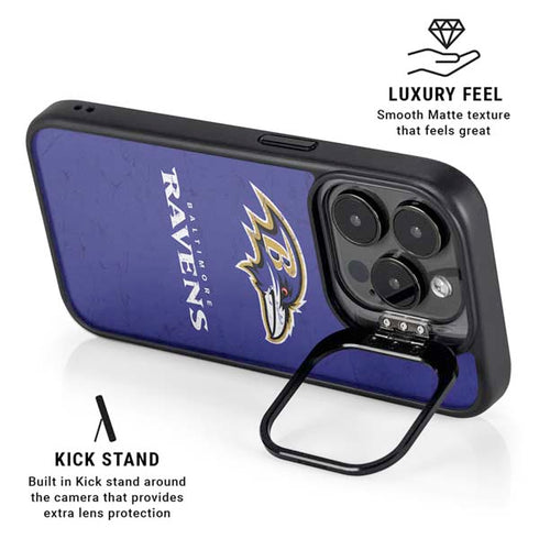 NFL Baltimore Ravens Distressed iPhone 13 Pro Max Kickstand Case