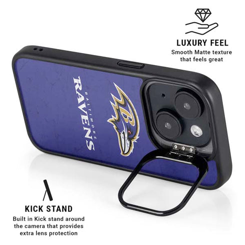 NFL Baltimore Ravens Distressed iPhone 14 Kickstand Case
