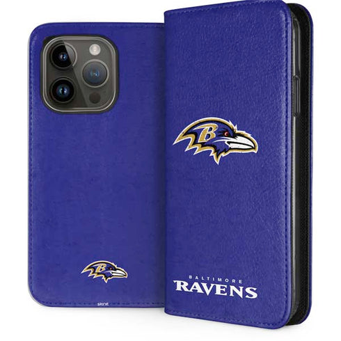 NFL Baltimore Ravens Distressed iPhone 15 Pro Folio Case