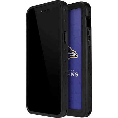 NFL Baltimore Ravens Distressed iPhone 15 Pro Waterproof Case