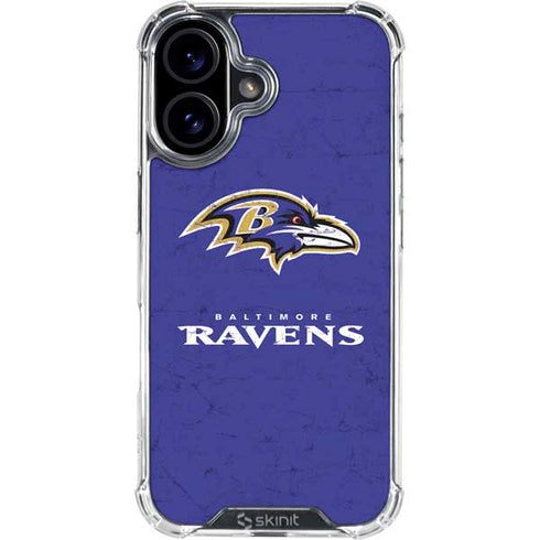 NFL Baltimore Ravens Distressed iPhone 16 Clear Case