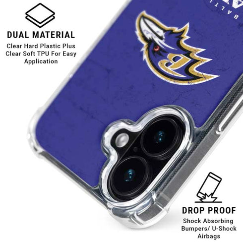 NFL Baltimore Ravens Distressed iPhone 16 MagSafe Case