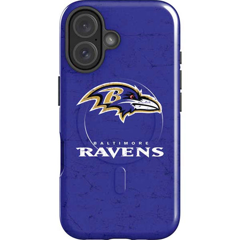 NFL Baltimore Ravens Distressed iPhone 16 Plus Magsafe Impact Case