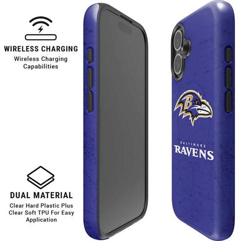NFL Baltimore Ravens Distressed iPhone 16 Plus Magsafe Impact Case