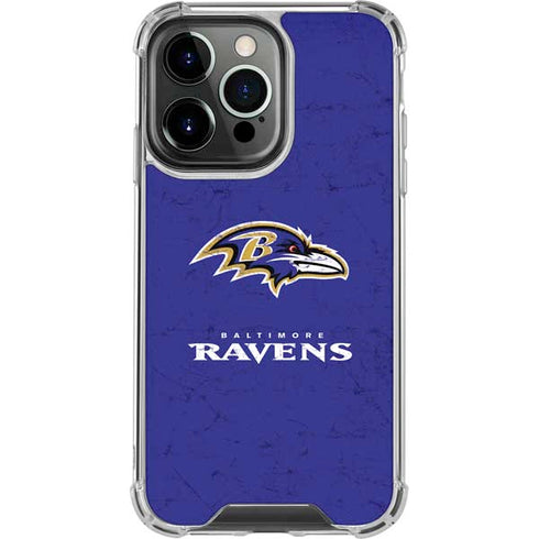 NFL Baltimore Ravens Distressed iPhone 16 Pro Clear Case