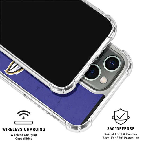 NFL Baltimore Ravens Distressed iPhone 16 Pro Clear Case