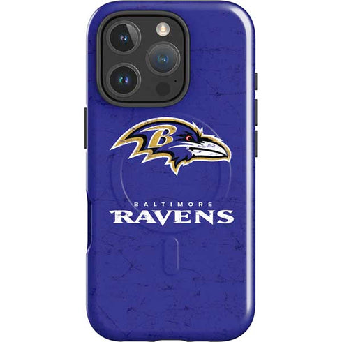 NFL Baltimore Ravens Distressed iPhone 16 Pro Max Magsafe Impact Case