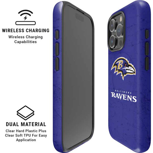 NFL Baltimore Ravens Distressed iPhone 16 Pro Max Magsafe Impact Case