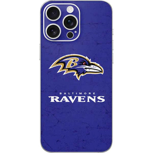 NFL Baltimore Ravens Distressed iPhone 16 Pro Max Skin