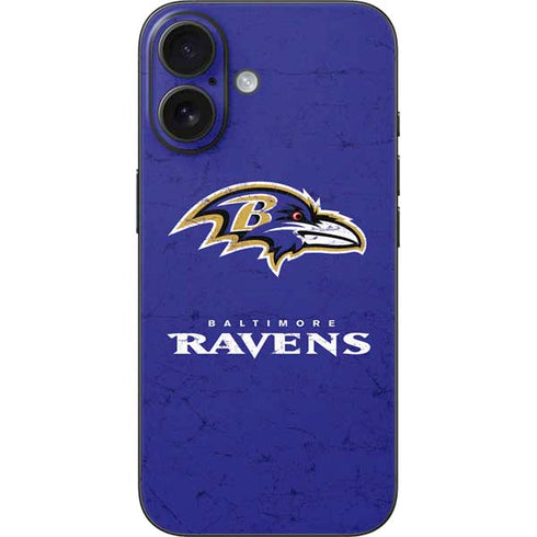 NFL Baltimore Ravens Distressed iPhone 16 Skin