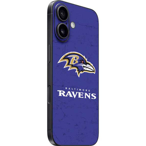 NFL Baltimore Ravens Distressed iPhone 16 Skin