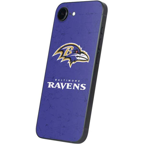 NFL Baltimore Ravens Distressed iPhone 16e Skin