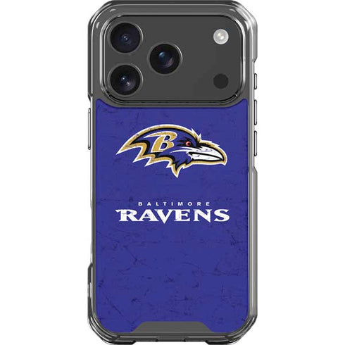 NFL Baltimore Ravens Distressed iPhone 18 Pro Clear Case