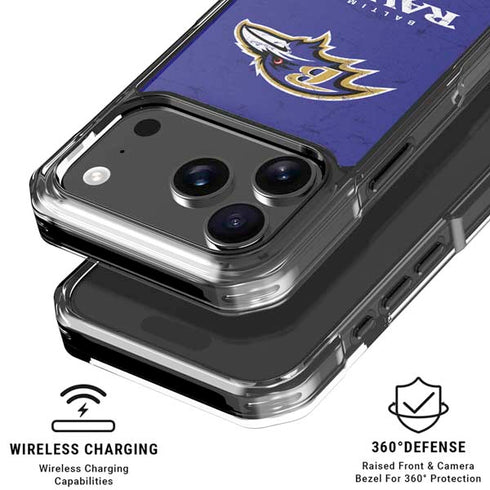 NFL Baltimore Ravens Distressed iPhone 18 Pro Clear Case