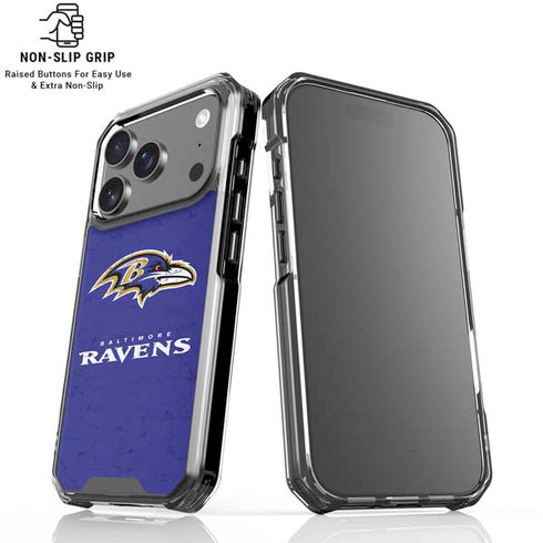 NFL Baltimore Ravens Distressed iPhone 18 Pro Clear Case