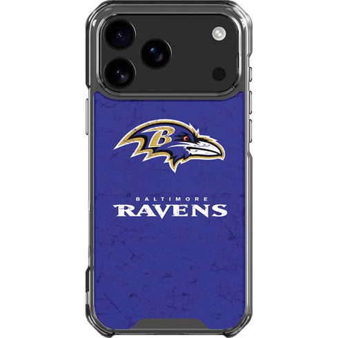NFL Baltimore Ravens Distressed iPhone 18 Pro Max Clear Case