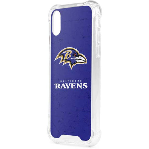 NFL Baltimore Ravens Distressed iPhone XS Clear Case
