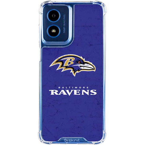 NFL Baltimore Ravens Distressed Moto G 5G (2024) Clear Case
