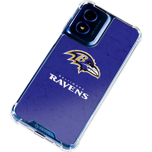 NFL Baltimore Ravens Distressed Moto G 5G (2024) Clear Case