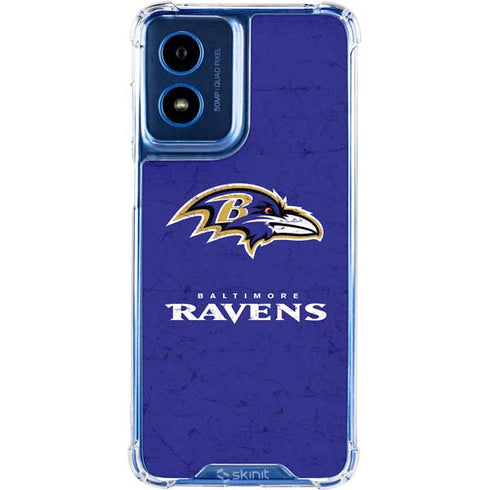 NFL Baltimore Ravens Distressed Moto G Play 4G (2024) Clear Case