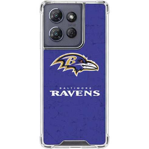 NFL Baltimore Ravens Distressed Moto G Play 5G (2025) Clear Case