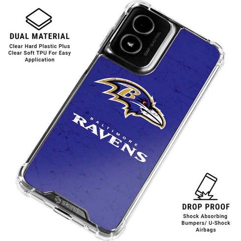 NFL Baltimore Ravens Distressed Moto G Power 5G (2024) Clear Case