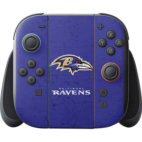 NFL Baltimore Ravens Distressed Nintendo Switch 2 (2025) with Joy-Con Skin