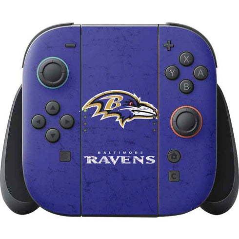 NFL Baltimore Ravens Distressed Nintendo Skins