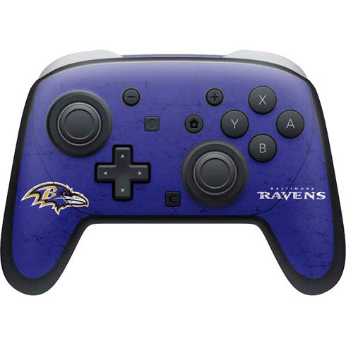 NFL Baltimore Ravens Distressed Nintendo Switch 2 (2025) Pro Controller Skin