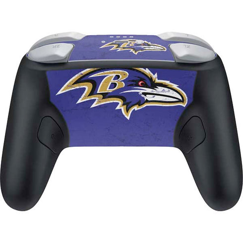 NFL Baltimore Ravens Distressed Nintendo Switch 2 (2025) Pro Controller Skin