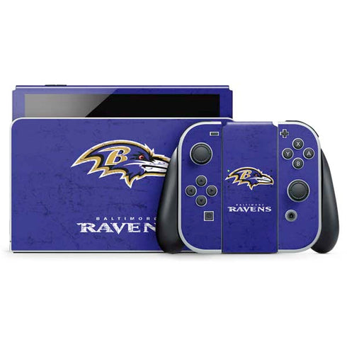 NFL Baltimore Ravens Distressed Nintendo Skins