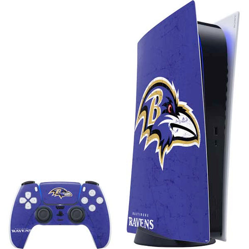 NFL Baltimore Ravens Distressed PlayStation PS5 Skins