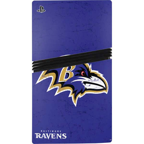 NFL Baltimore Ravens Distressed PS5 Pro Bundle Skin