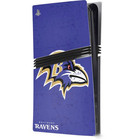 NFL Baltimore Ravens Distressed PS5 Pro Console Skin
