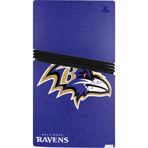 NFL Baltimore Ravens Distressed PS5 Pro Console Skin