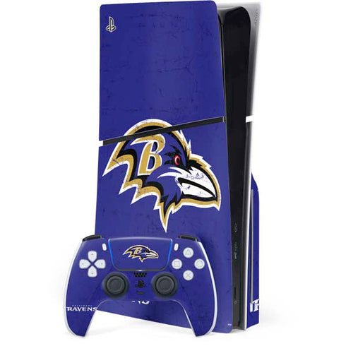 NFL Baltimore Ravens Distressed PlayStation PS5 Skins