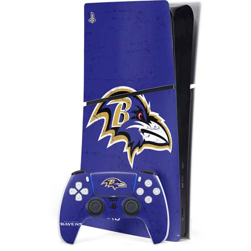 NFL Baltimore Ravens Distressed PlayStation PS5 Skins