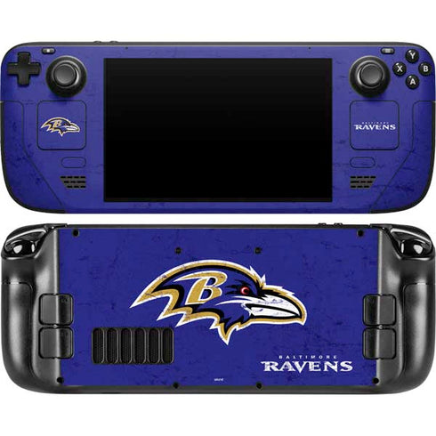 NFL Baltimore Ravens Distressed Steam Deck Handheld Gaming Computer OLED Skin