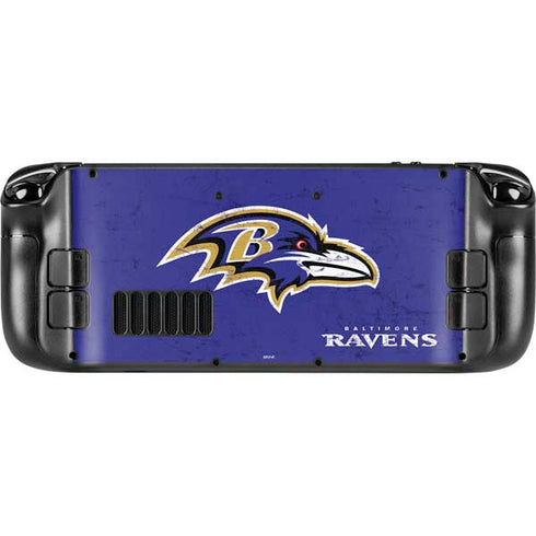NFL Baltimore Ravens Distressed Steam Deck Handheld Gaming Computer OLED Skin
