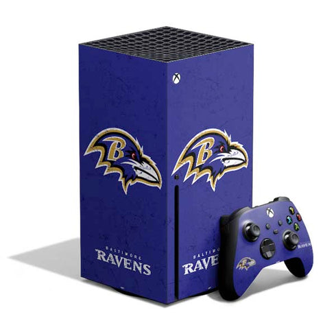 NFL Baltimore Ravens Distressed Xbox Series X Bundle Skin