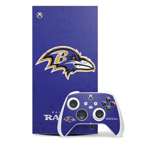 NFL Baltimore Ravens Distressed Xbox Series X Skins