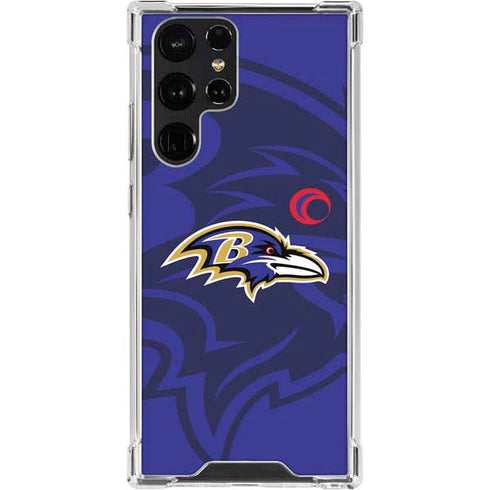 NFL Baltimore Ravens Double Vision Galaxy S23 Ultra Clear Case