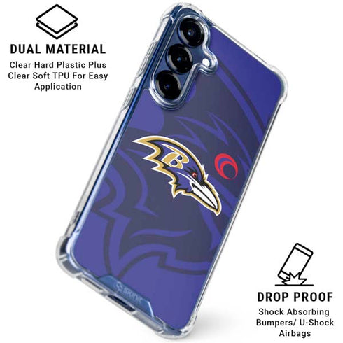 NFL Baltimore Ravens Double Vision Galaxy S25 FE Clear Case