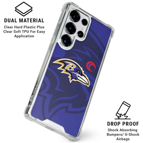 NFL Baltimore Ravens Double Vision Galaxy S25 Ultra Clear Case