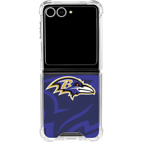 NFL Baltimore Ravens Double Vision Galaxy Z Flip7 Clear Case