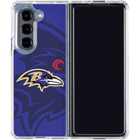 NFL Baltimore Ravens Double Vision Galaxy Z Fold5 5G Clear Case