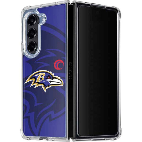 NFL Baltimore Ravens Double Vision Galaxy Z Fold5 5G Clear Case