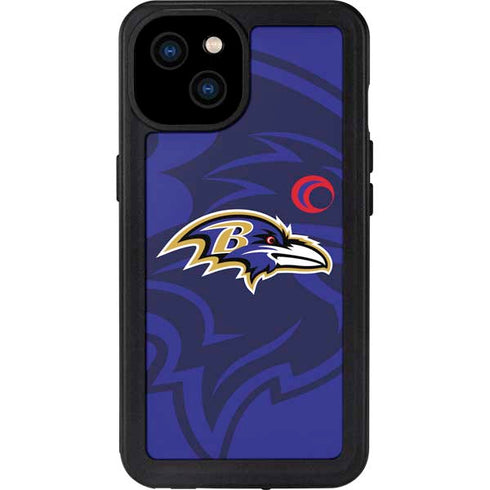 NFL Baltimore Ravens Double Vision iPhone 15 Plus Waterproof Case