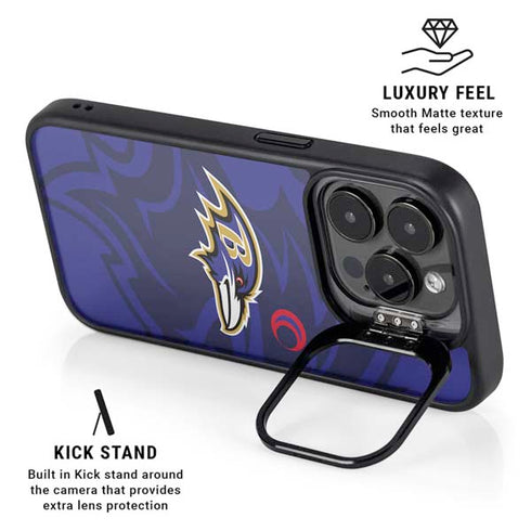 NFL Baltimore Ravens Double Vision iPhone 15 Pro Kickstand Case